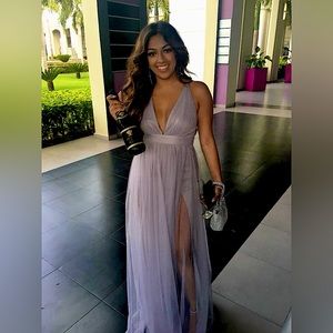 Grey wedding guest dress, size small.